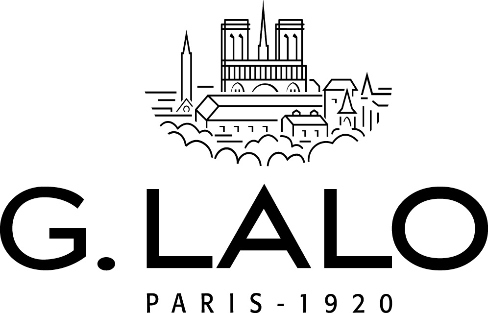 Black and white logo for G.Lalo Exaclair featuring a line drawing of Paris landmarks above “G. LALO” and “PARIS – 1920”—reflecting the brand’s heritage in hochwertiges Papier and luxuriöses Briefpapier for exquisite Korrespondenz.